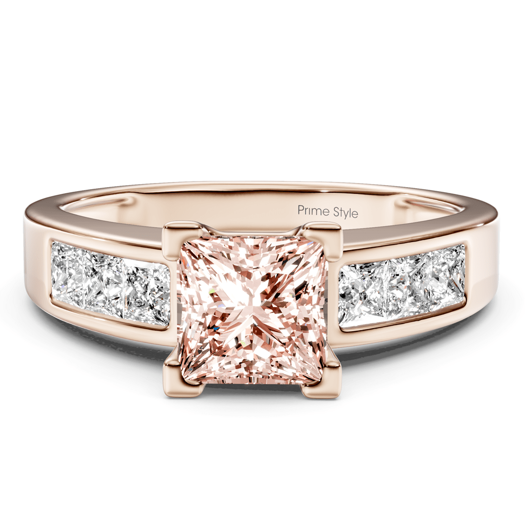 1.80 - 4.80 CT Princess Cut Fancy Pink Diamonds - Engagement Ring - Primestyle.com