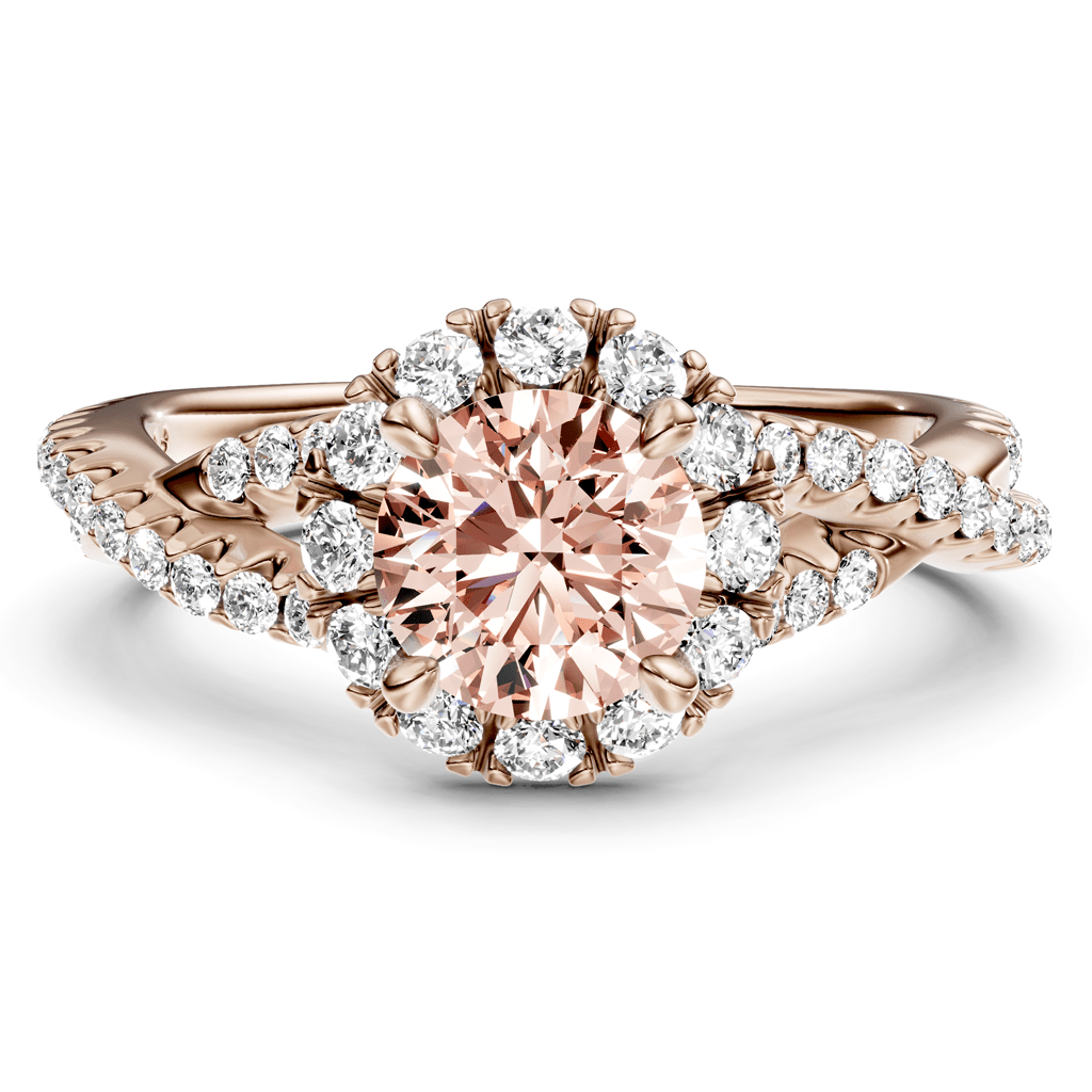 1.45-4.45 CT Round Cut Fancy Pink Diamonds - Engagement Ring
