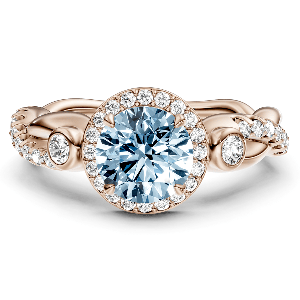 1.70 - 4.70 CT Princess & Round Cut Fancy Blue Diamonds - Engagement Ring - Primestyle.com