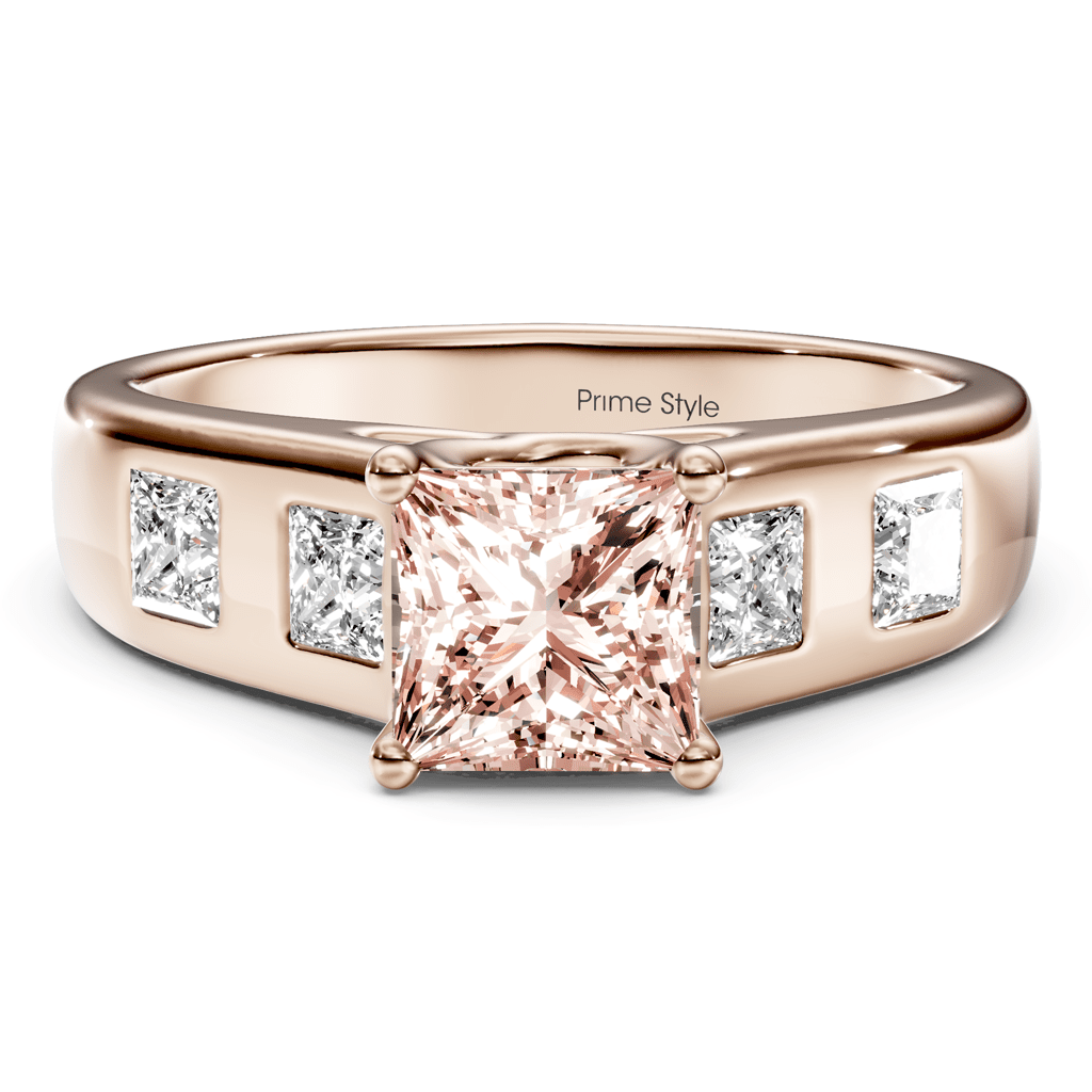1.50 - 4.50 CT Princess Cut Fancy Pink Diamonds - Engagement Ring - Primestyle.com