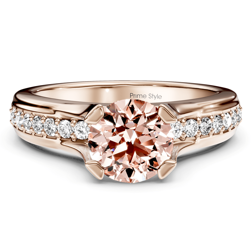 1.25 - 4.25 CT Round Cut Fancy Pink Diamonds - Engagement Ring - Primestyle.com