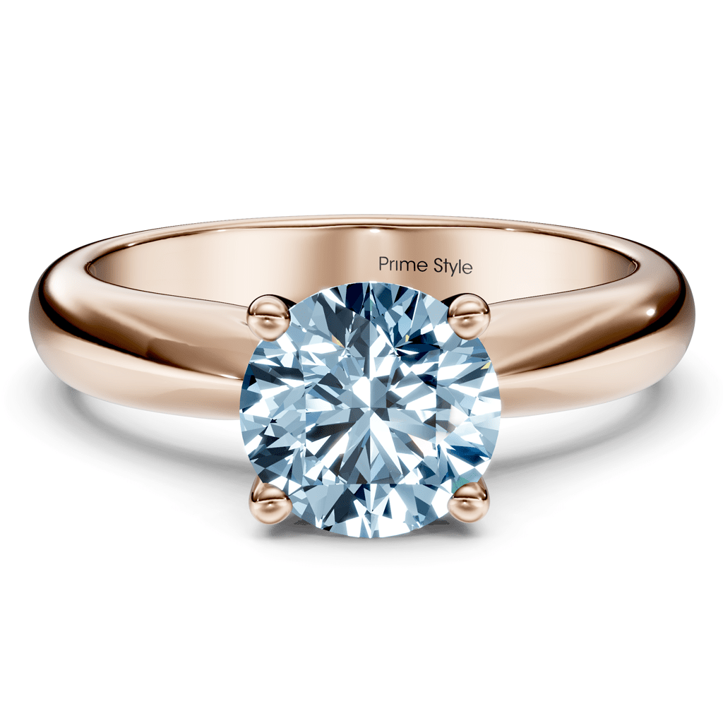 1.10-4.10 CT Round Cut Fancy Blue Diamonds - Engagement Ring