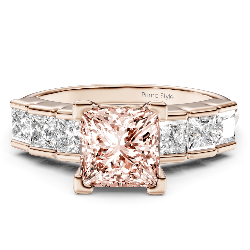 1.80 - 4.80 CT Princess Cut Fancy Pink Diamonds - Engagement Ring - Primestyle.com