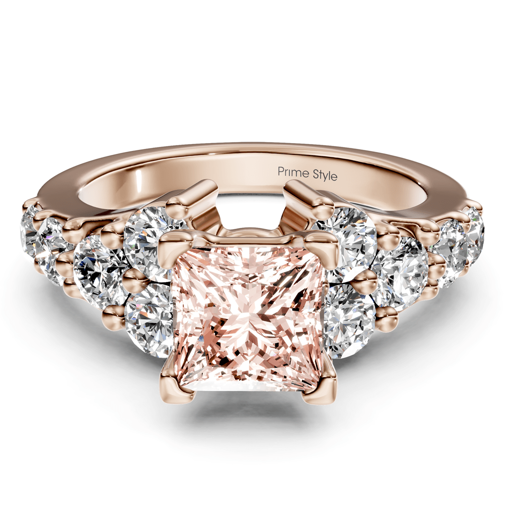 2.40 - 5.40 CT Princess & Round Cut Fancy Pink Diamonds - Engagement Ring - Primestyle.com