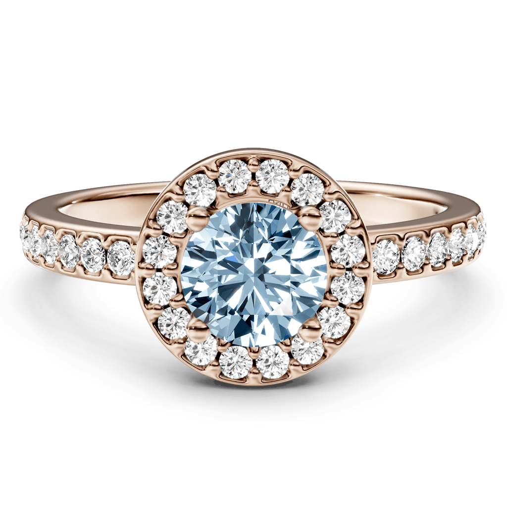 1.40-4.40 CT Round Cut Fancy Blue Diamonds - Engagement Ring