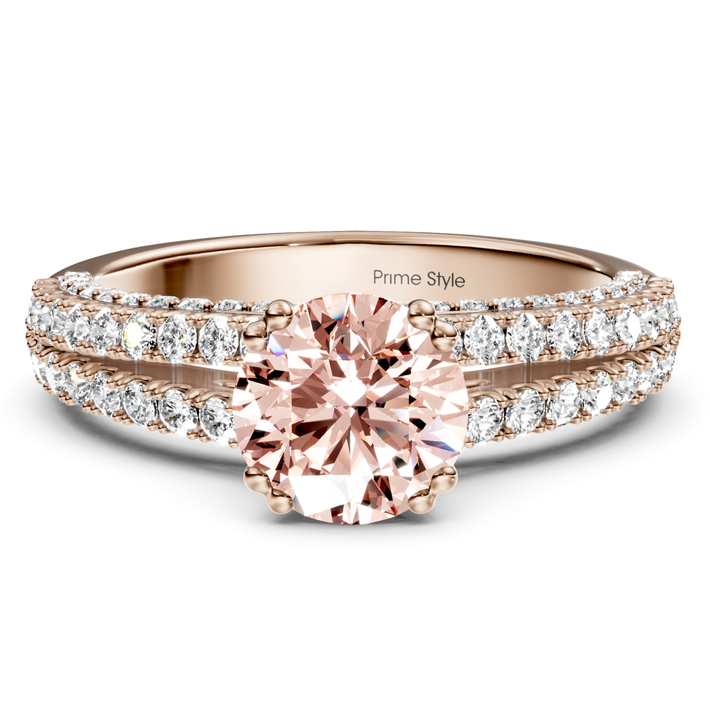 1.70-4.70 CT Round Cut Fancy Pink Diamonds - Engagement Ring