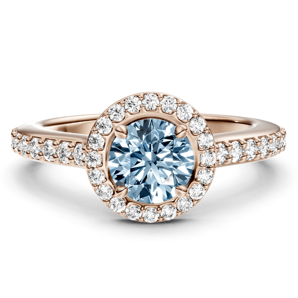 1.40 - 4.40 CT Round Cut Fancy Blue Diamonds - Engagement Ring - Primestyle.com