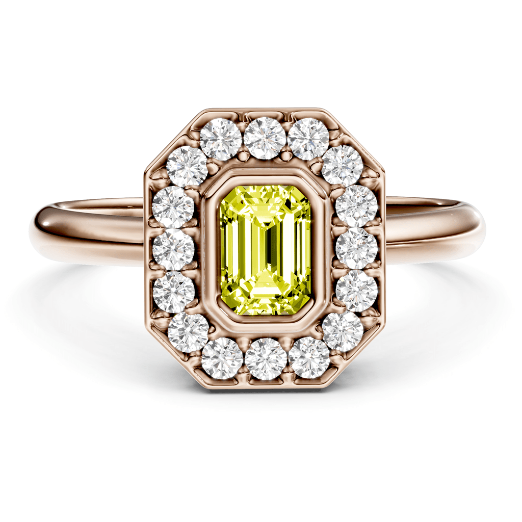 1.35 - 4.35 CT Emerald & Round Cut Fancy Yellow Diamonds - Engagement Ring - Primestyle.com