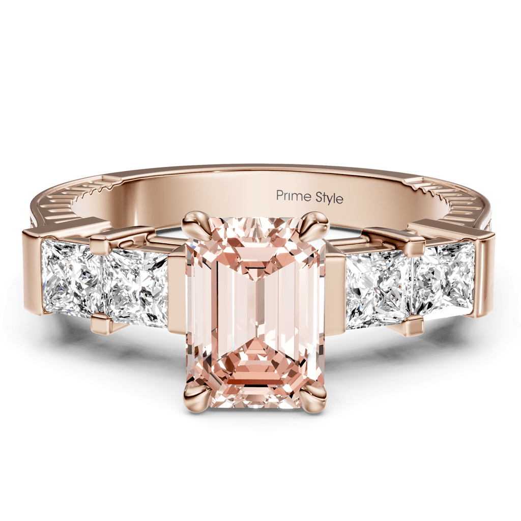 1.55 - 4.55 CT Princess & Round Cut Fancy Pink Diamonds - Engagement Ring - Primestyle.com