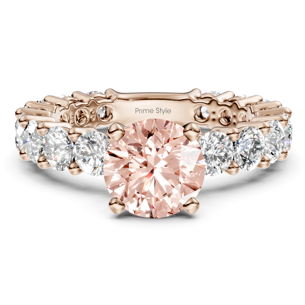 3.25-6.25 CT Round Cut Fancy Pink Diamonds - Engagement Ring