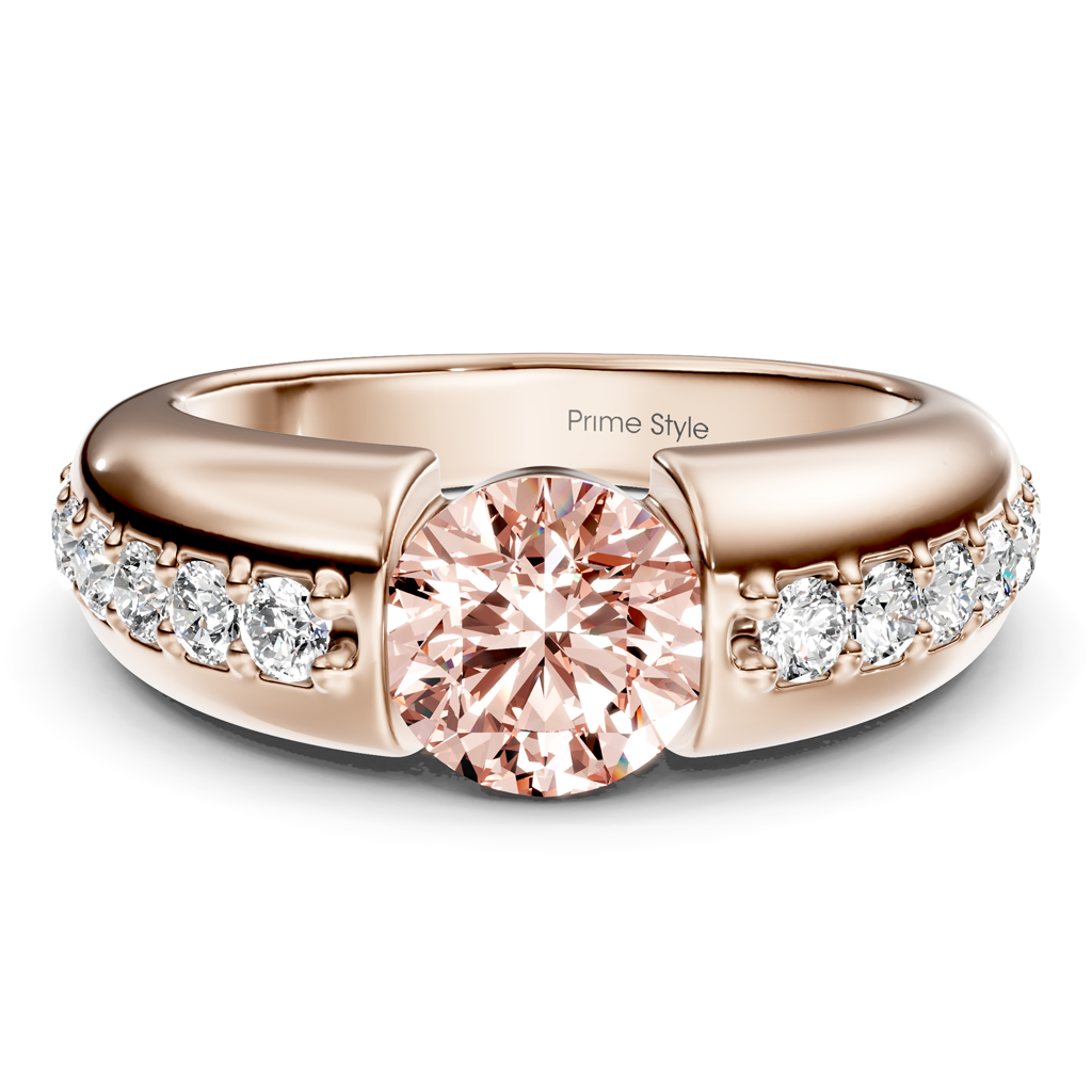 1.50-4.50 CT Round Cut Fancy Pink Diamonds - Engagement Ring