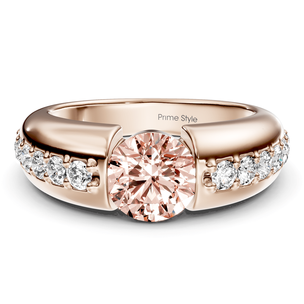 1.50 - 4.50 CT Round Cut Fancy Pink Diamonds - Engagement Ring - Primestyle.com