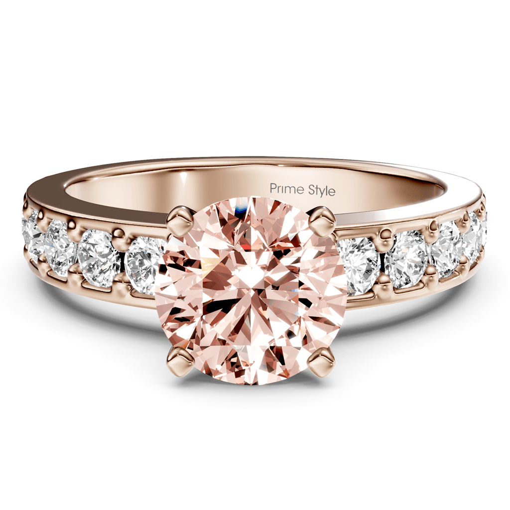 1.80 - 4.80 CT Round Cut Fancy Pink Diamonds - Engagement Ring - Primestyle.com