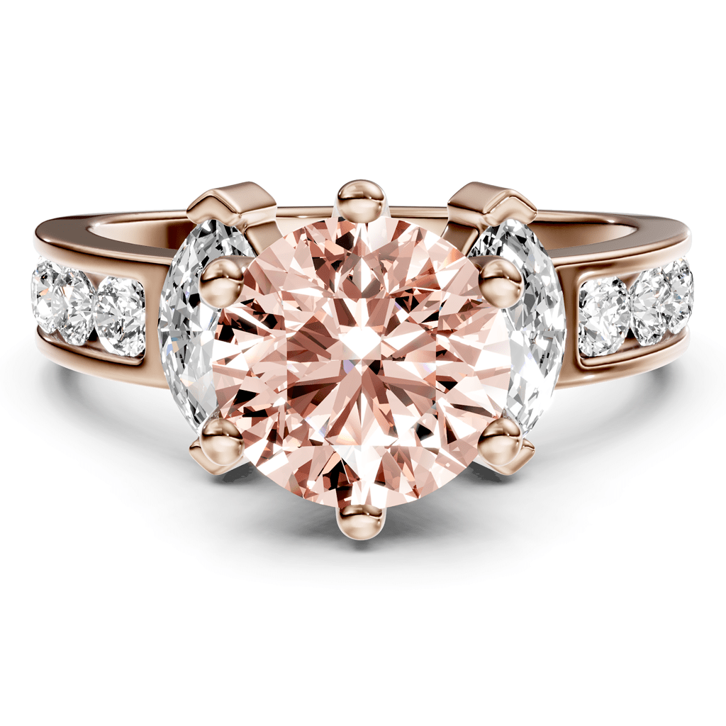 1.85 - 4.85 CT Marquise & Round Cut Fancy Pink Diamonds - Engagement Ring - Primestyle.com