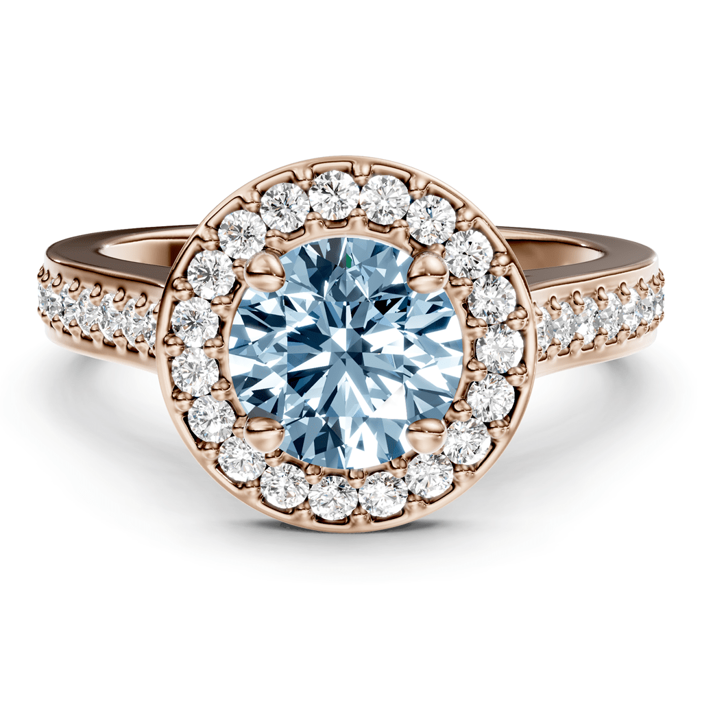 1.35 - 4.35 CT Round Cut Fancy Blue Diamonds - Engagement Ring - Primestyle.com