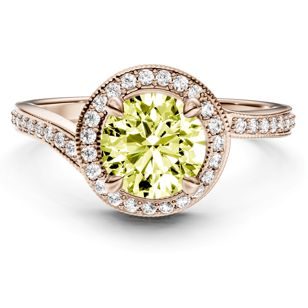 1.25 - 4.25 CT Round Cut Fancy Yellow Diamonds - Engagement Ring - Primestyle.com