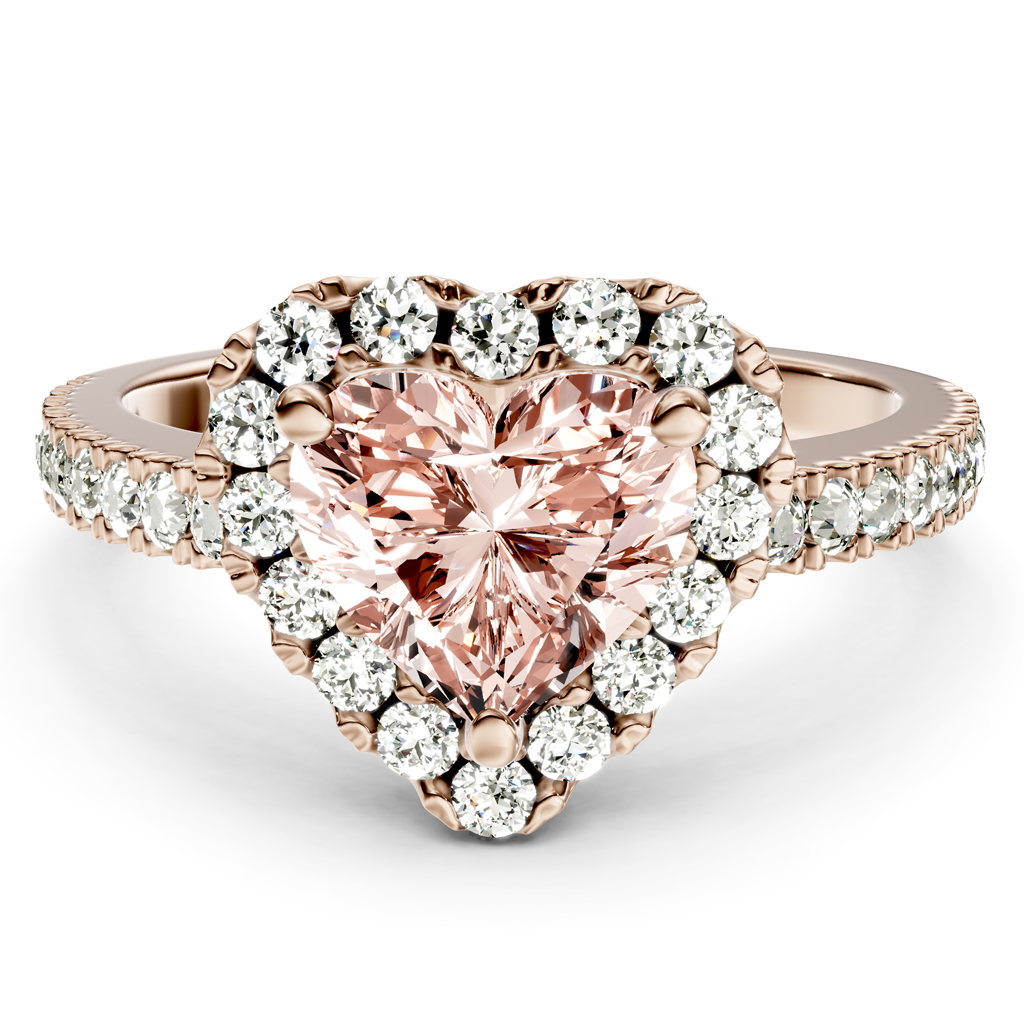 1.45-4.45 CT Heart & Round Cut Fancy Pink Diamonds - Engagement Ring