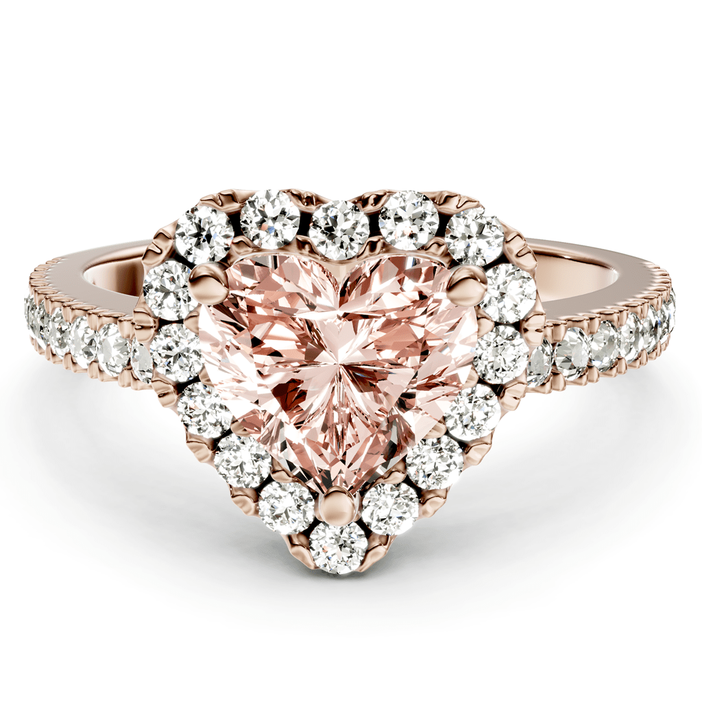 1.45 - 4.45 CT Heart & Round Cut Fancy Pink Diamonds - Engagement Ring - Primestyle.com