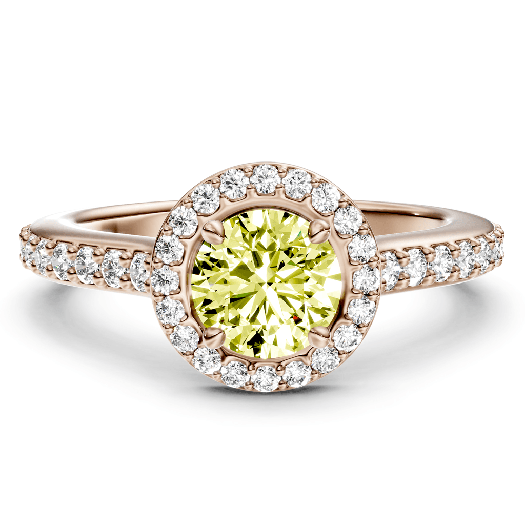 1.40 - 4.40 CT Round Cut Fancy Yellow Diamonds - Engagement Ring - Primestyle.com
