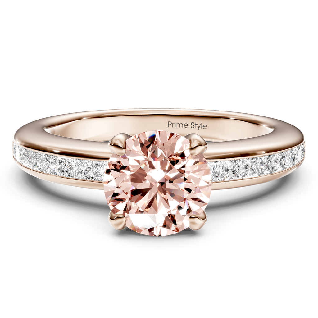 1.32-4.32 CT Princess & Round Cut Fancy Pink Diamonds - Engagement Ring