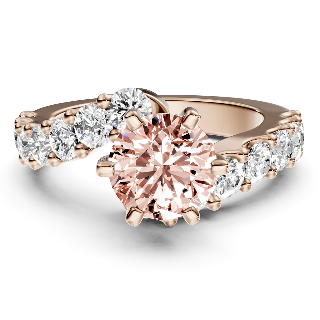 2.30-5.30 CT Round Cut Fancy Pink Diamonds - Engagement Ring