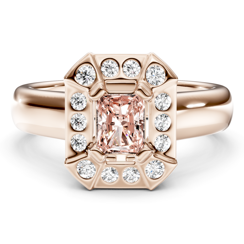 1.16-4.16 CT Radiant & Round Cut Fancy Pink Diamonds - Engagement Ring