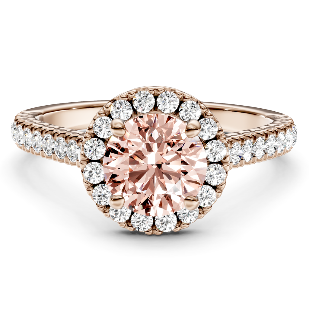 1.45-4.45 CT Round Cut Fancy Pink Diamonds - Engagement Ring