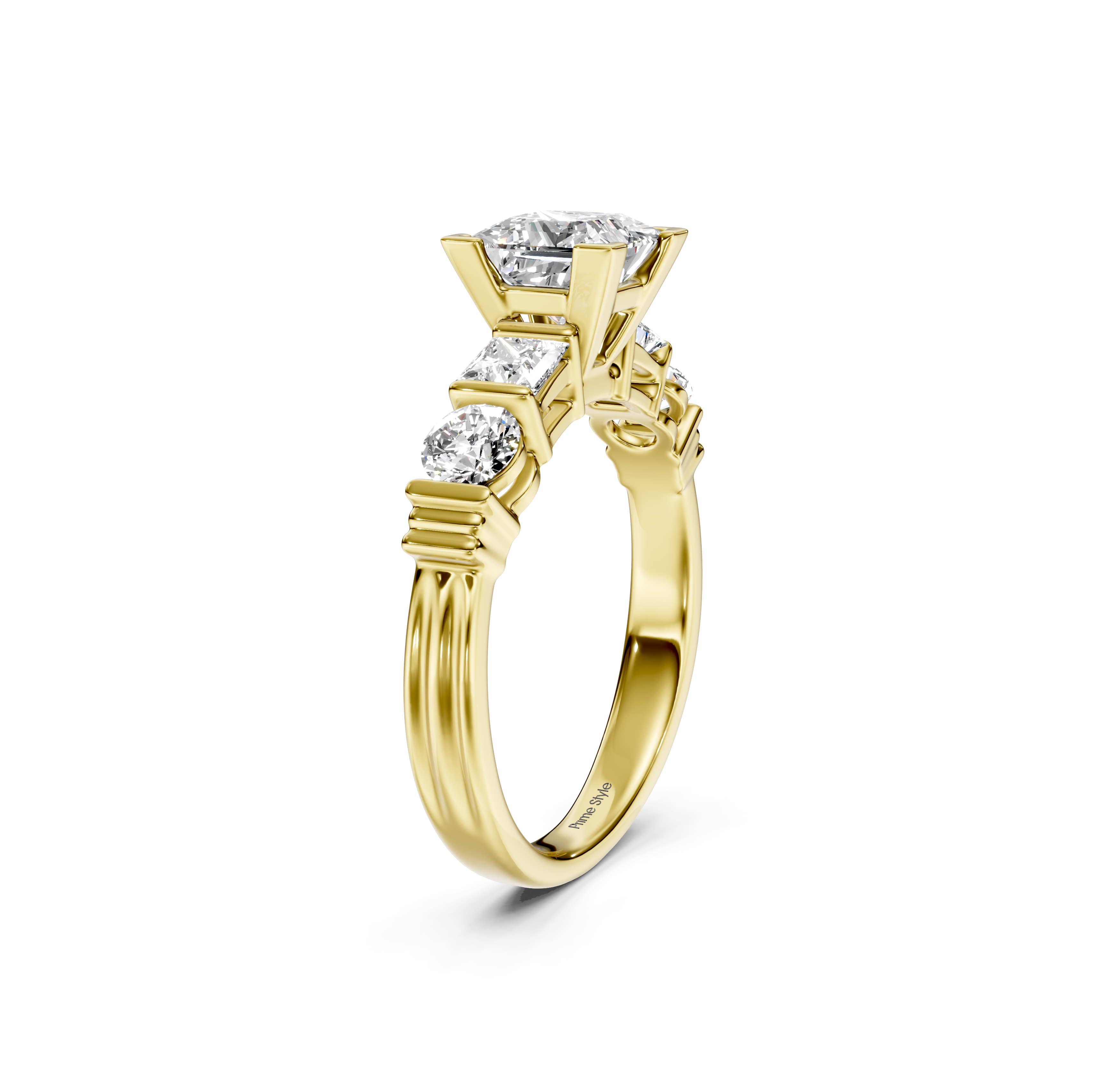 1.05-2.20 CT Princess & Round Cut Natural Diamonds - Engagement Ring