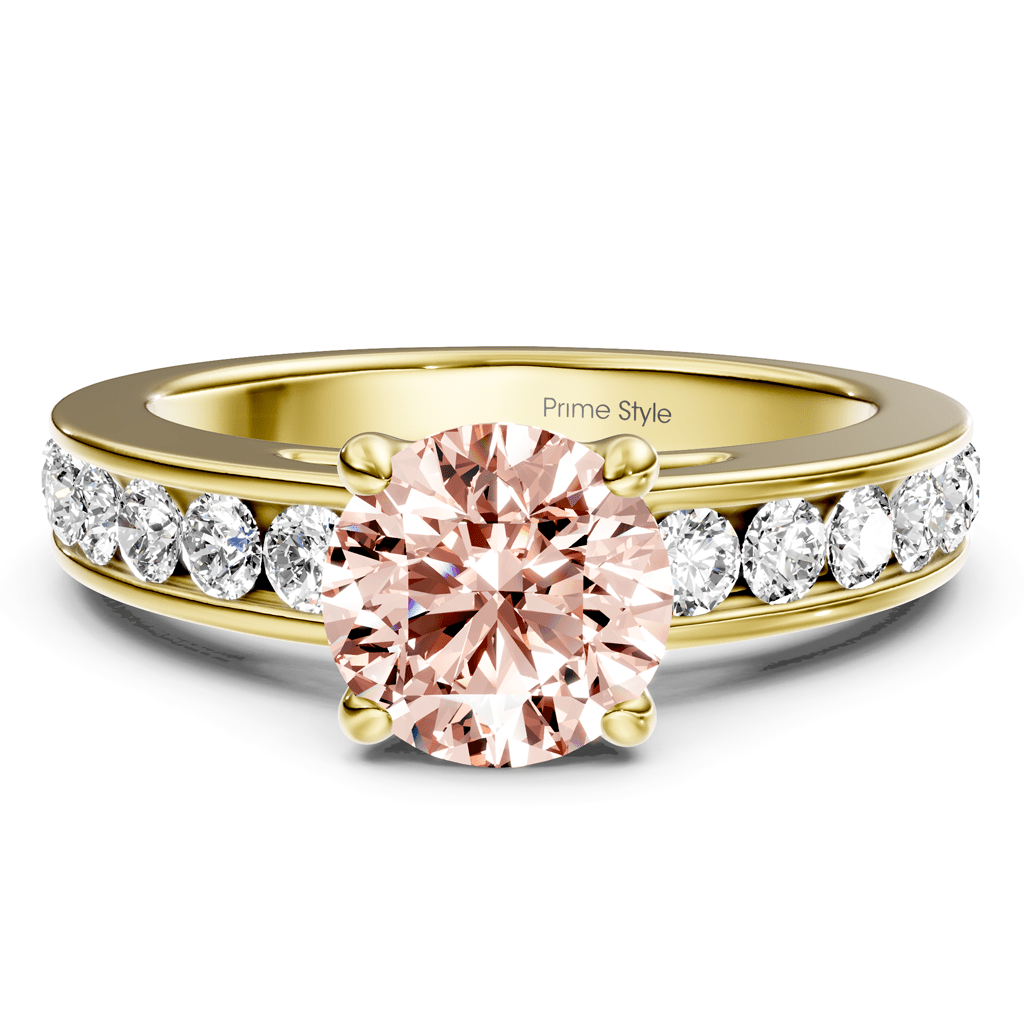 1.65 - 4.65 CT Round Cut Fancy Pink Diamonds - Engagement Ring - Primestyle.com