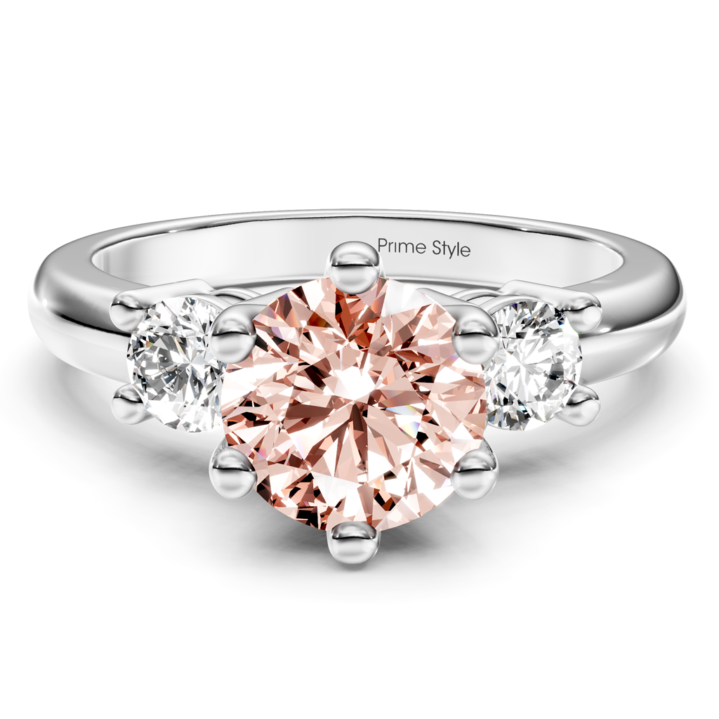 1.40-4.40 CT Round Cut Fancy Pink Diamonds - Engagement Ring