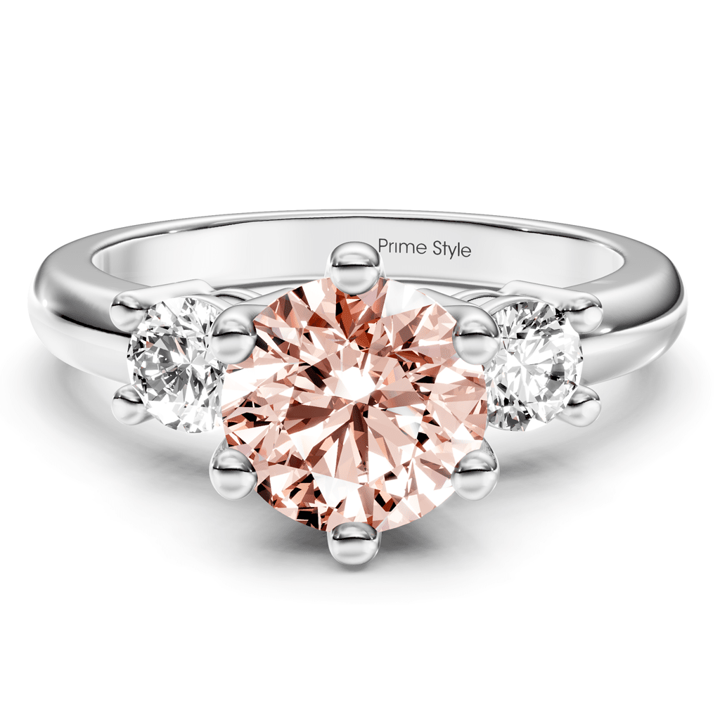 1.40 - 4.40 CT Round Cut Fancy Pink Diamonds - Engagement Ring - Primestyle.com