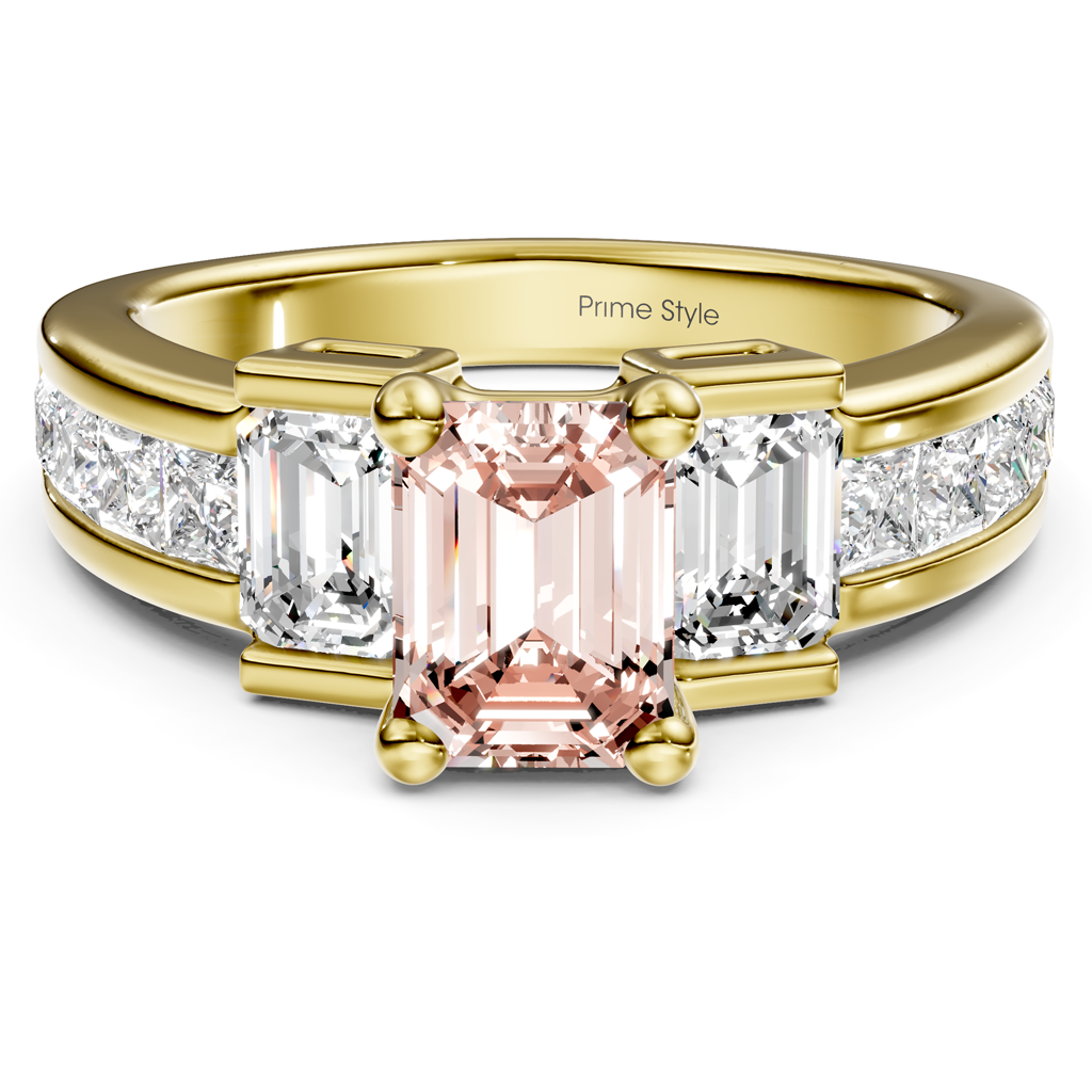 2.30-5.30 CT Emerald & Princess Cut Fancy Pink Diamonds - Engagement Ring