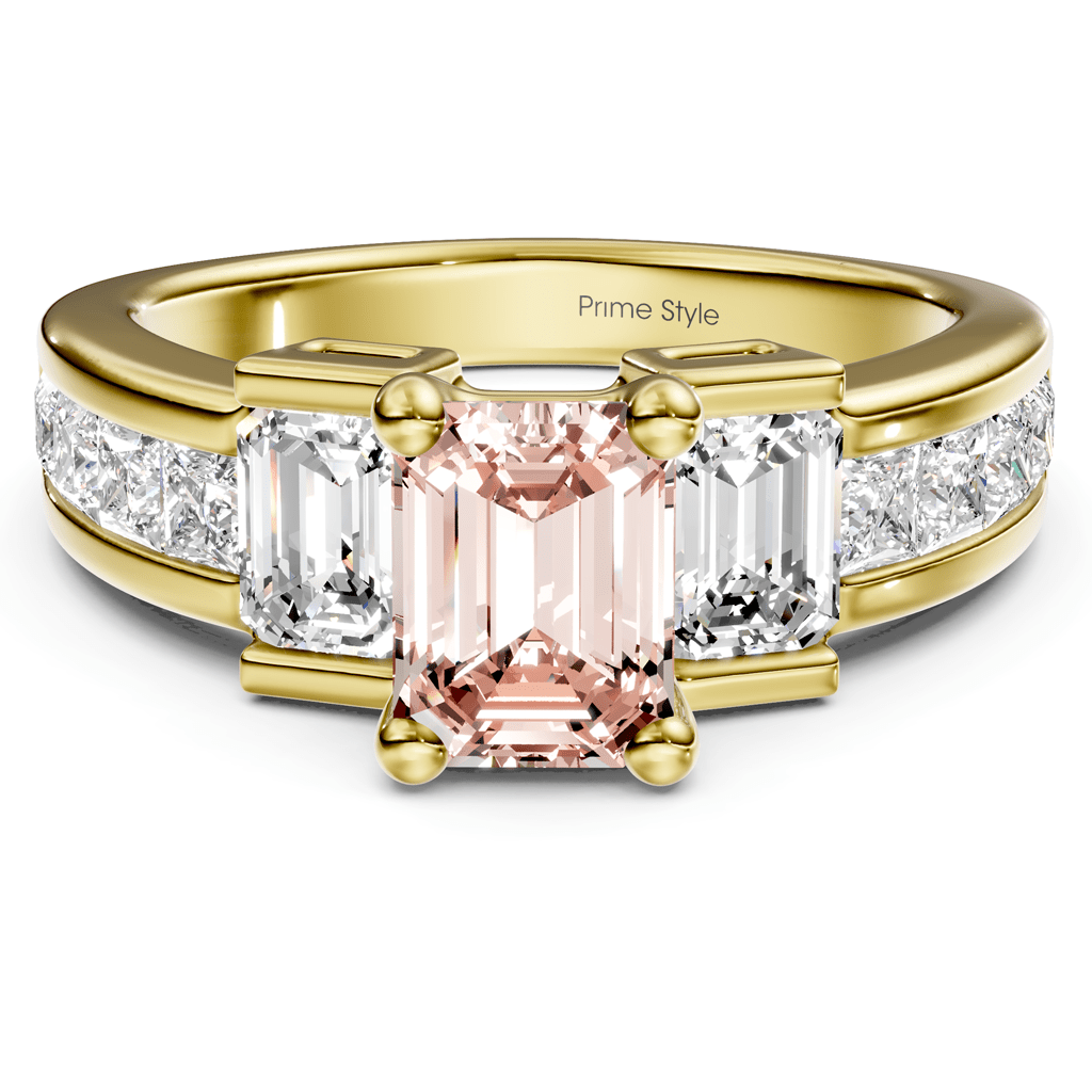 2.30 - 5.30 CT Emerald & Princess Cut Fancy Pink Diamonds - Engagement Ring - Primestyle.com