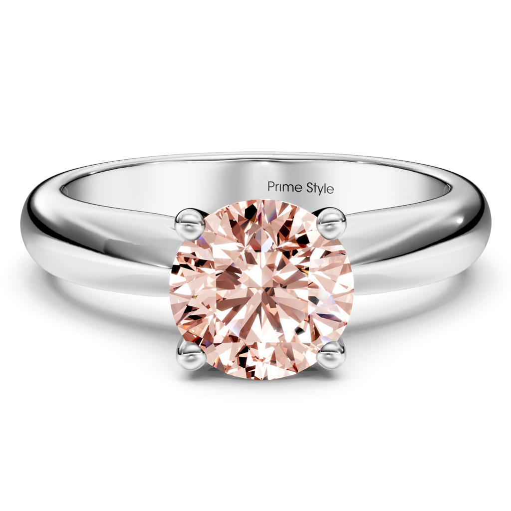 1.10-4.10 CT Round Cut Fancy Pink Diamonds - Engagement Ring