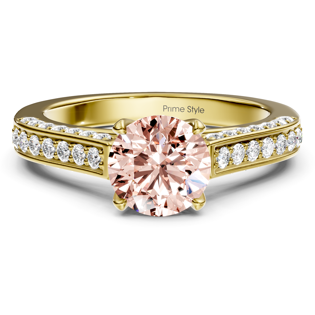 1.40-4.40 CT Round Cut Fancy Pink Diamonds - Engagement Ring