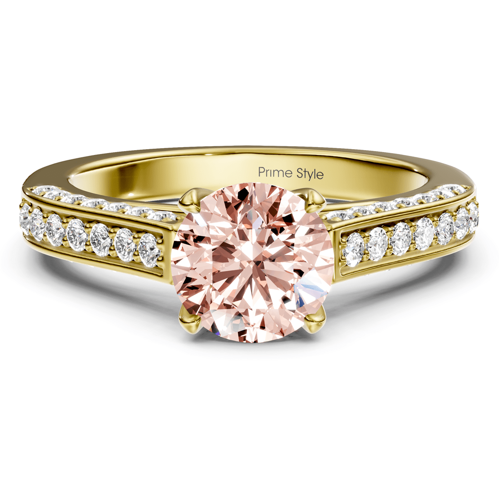 1.40 - 4.40 CT Round Cut Fancy Pink Diamonds - Engagement Ring - Primestyle.com