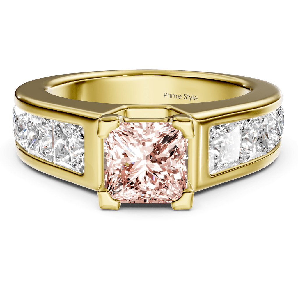 3.30 - 6.30 CT Princess Cut Fancy Pink Diamonds - Engagement Ring - Primestyle.com