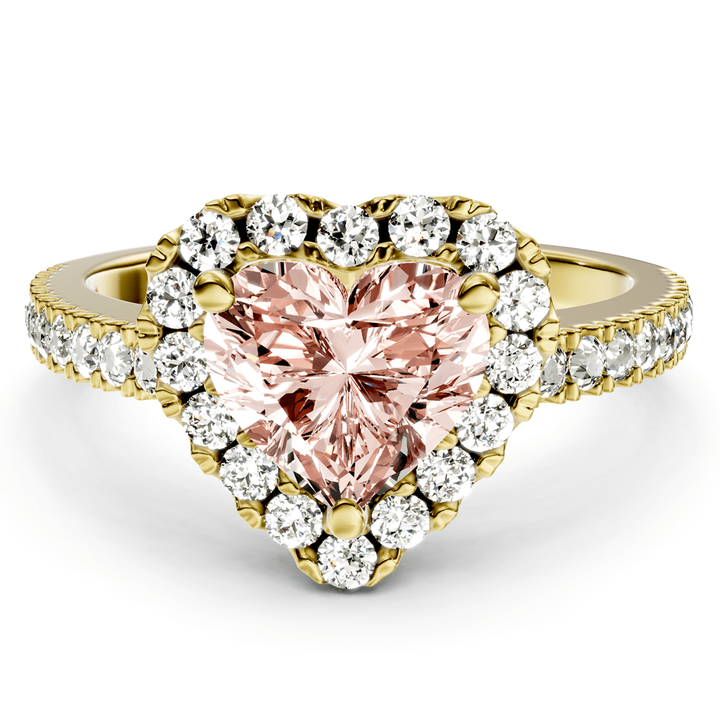 1.45 - 4.45 CT Heart & Round Cut Fancy Pink Diamonds - Engagement Ring - Primestyle.com
