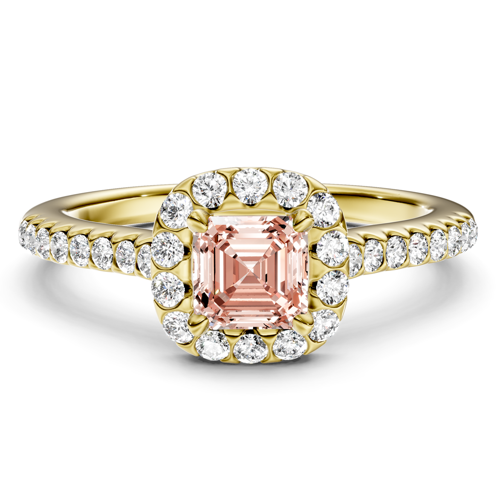 1.35-4.35 CT Ascher & Round Cut Fancy Pink Diamonds - Engagement Ring