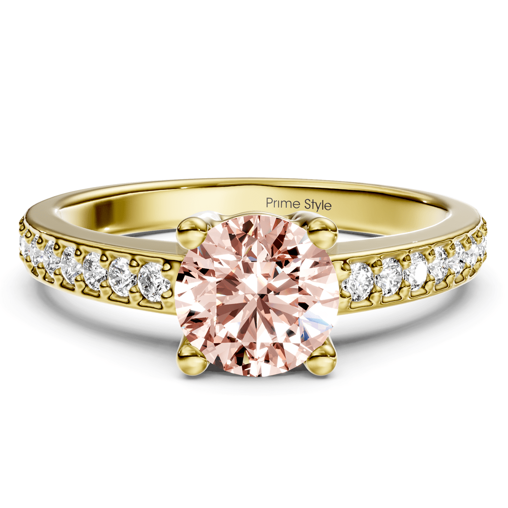 1.25 - 4.25 CT Round Cut Fancy Pink Diamonds - Engagement Ring - Primestyle.com