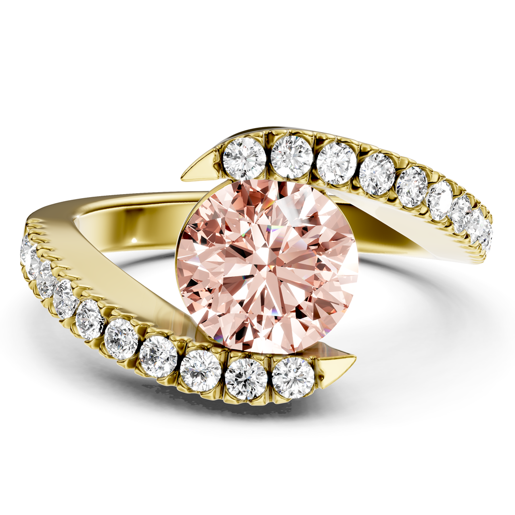 1.30-4.30 CT Round Cut Fancy Pink Diamonds - Engagement Ring