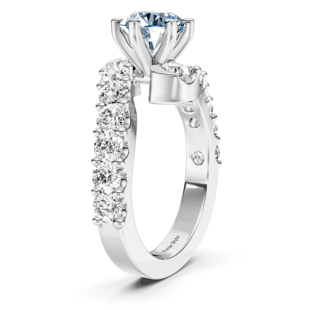 2.30 - 5.30 CT Round Cut Fancy Blue Diamonds - Engagement Ring - Primestyle.com