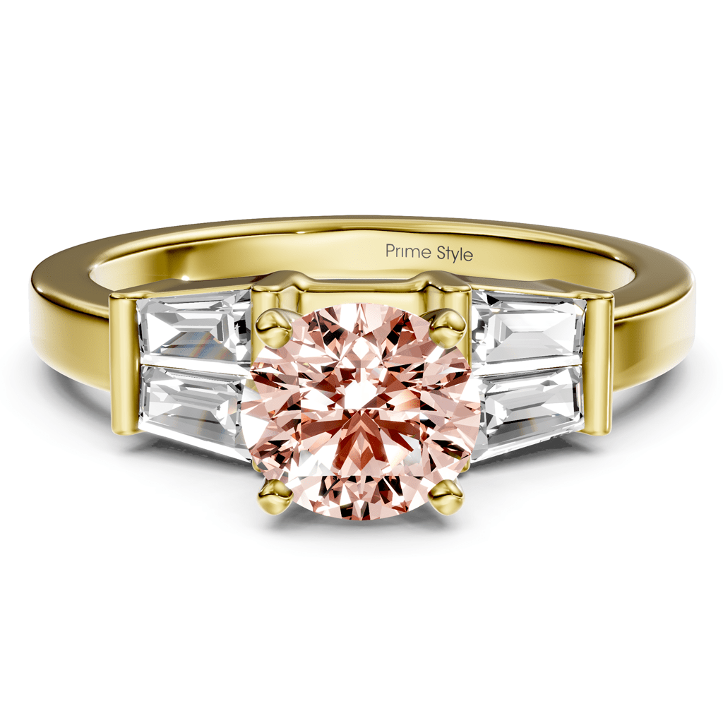 1.40 - 4.40 CT Round & Taper Cut Fancy Pink Diamonds - Engagement Ring - Primestyle.com