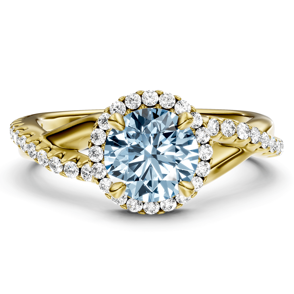 1.25 - 4.25 CT Round Cut Fancy Blue Diamonds - Engagement Ring - Primestyle.com