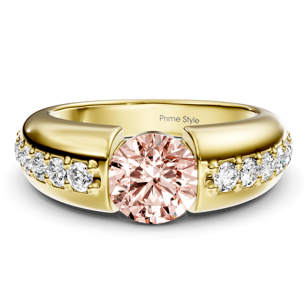 1.50 - 4.50 CT Round Cut Fancy Pink Diamonds - Engagement Ring - Primestyle.com