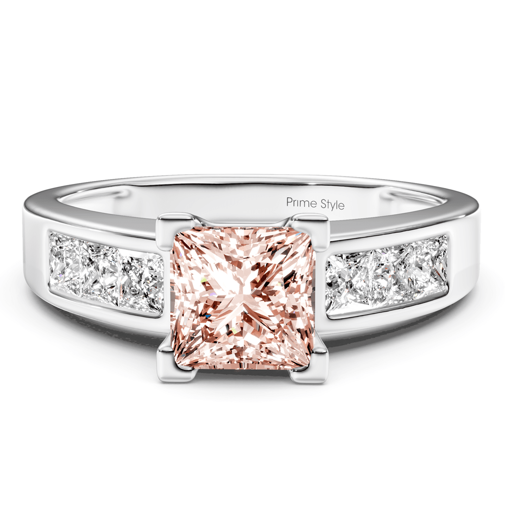 1.80 - 4.80 CT Princess Cut Fancy Pink Diamonds - Engagement Ring - Primestyle.com
