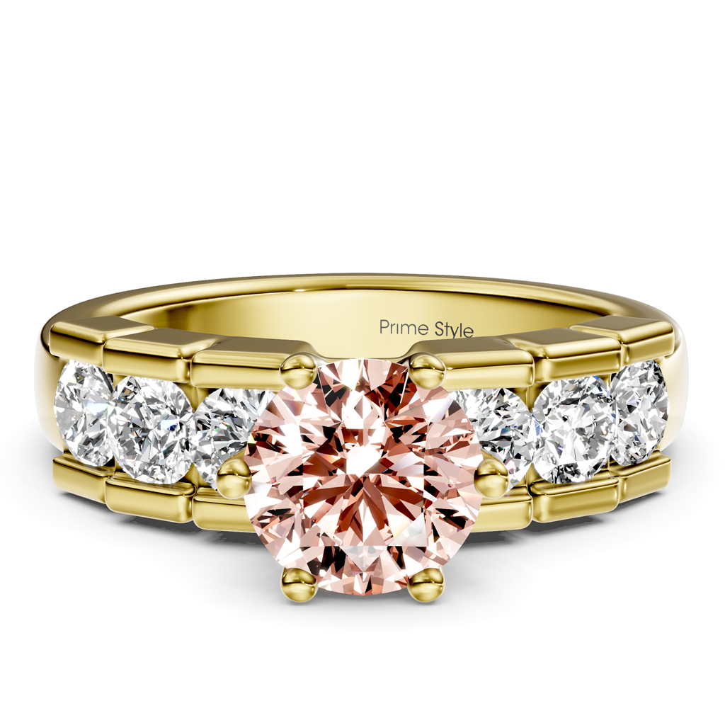 1.85-4.85 CT Round Cut Fancy Pink Diamonds - Engagement Ring