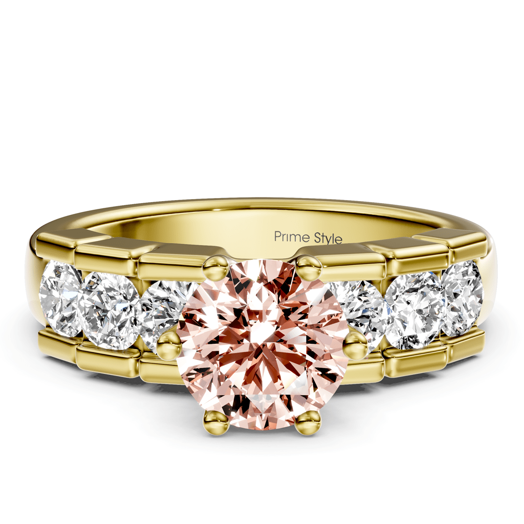 1.85 - 4.85 CT Round Cut Fancy Pink Diamonds - Engagement Ring - Primestyle.com