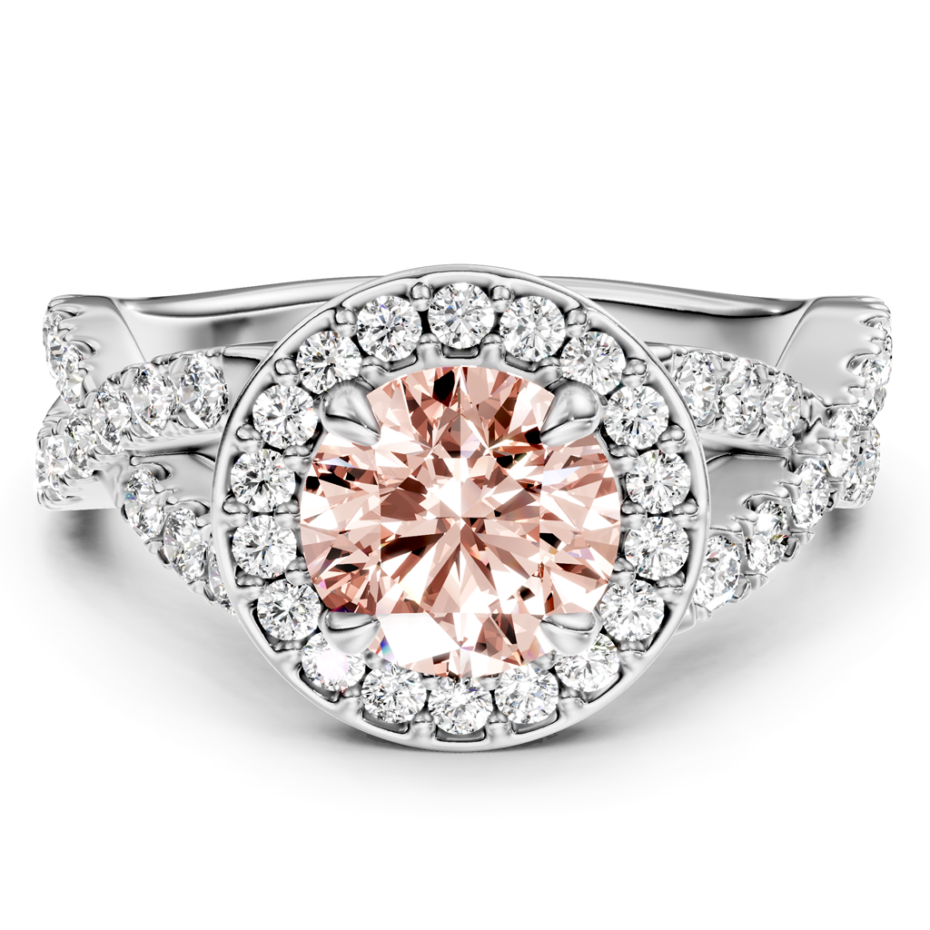 1.65-4.65 CT Round Cut Fancy Pink Diamonds - Engagement Ring