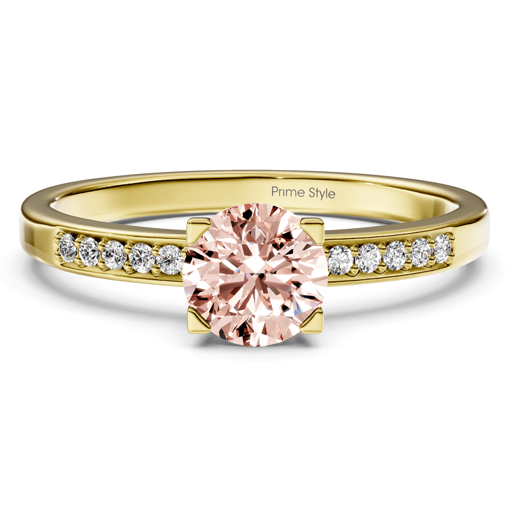 1.10 - 4.10 CT Round Cut Fancy Pink Diamonds - Engagement Ring - Primestyle.com